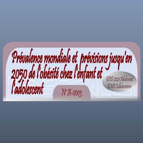 Prévalence mondiale et  prévisions jusqu'en 2050 de l'obésité chez l'enfant et l'adolescent